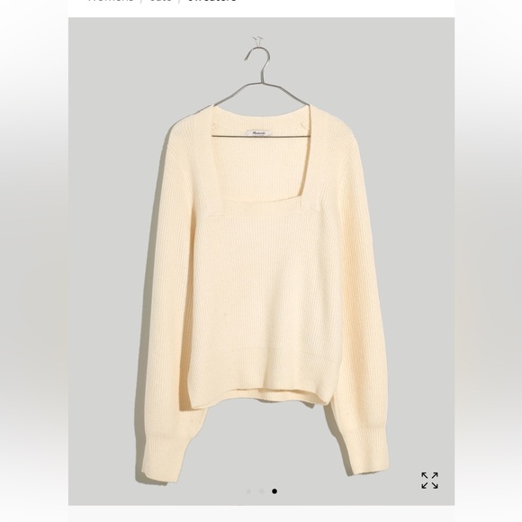 Madewell Women’s Plus Melwood Square-Neck Pullover Sweater 1X Wool Blend - Picture 3 of 10